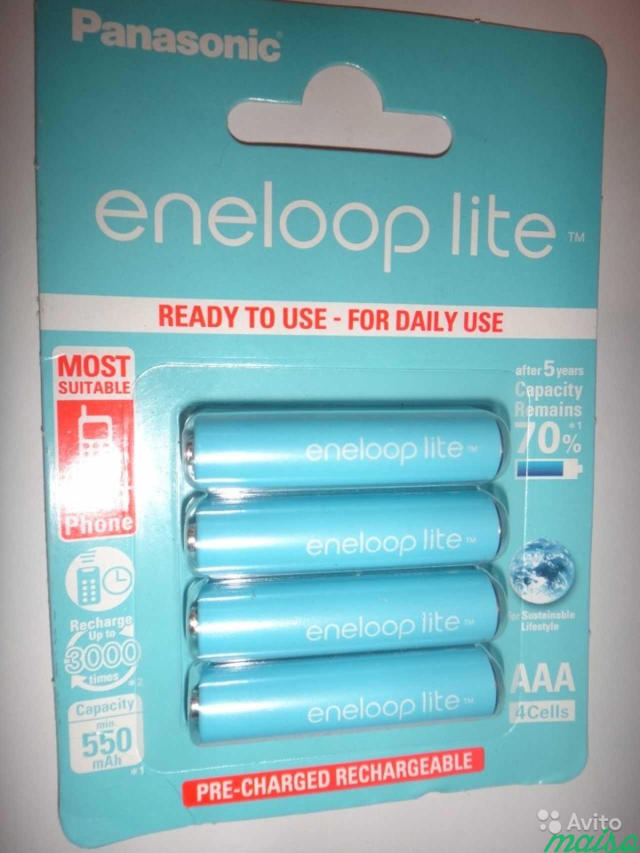 Аккумуляторы Eneloop Lite AAA (BK-4lcce) 600 mAh в Санкт-Петербурге. Фото 4