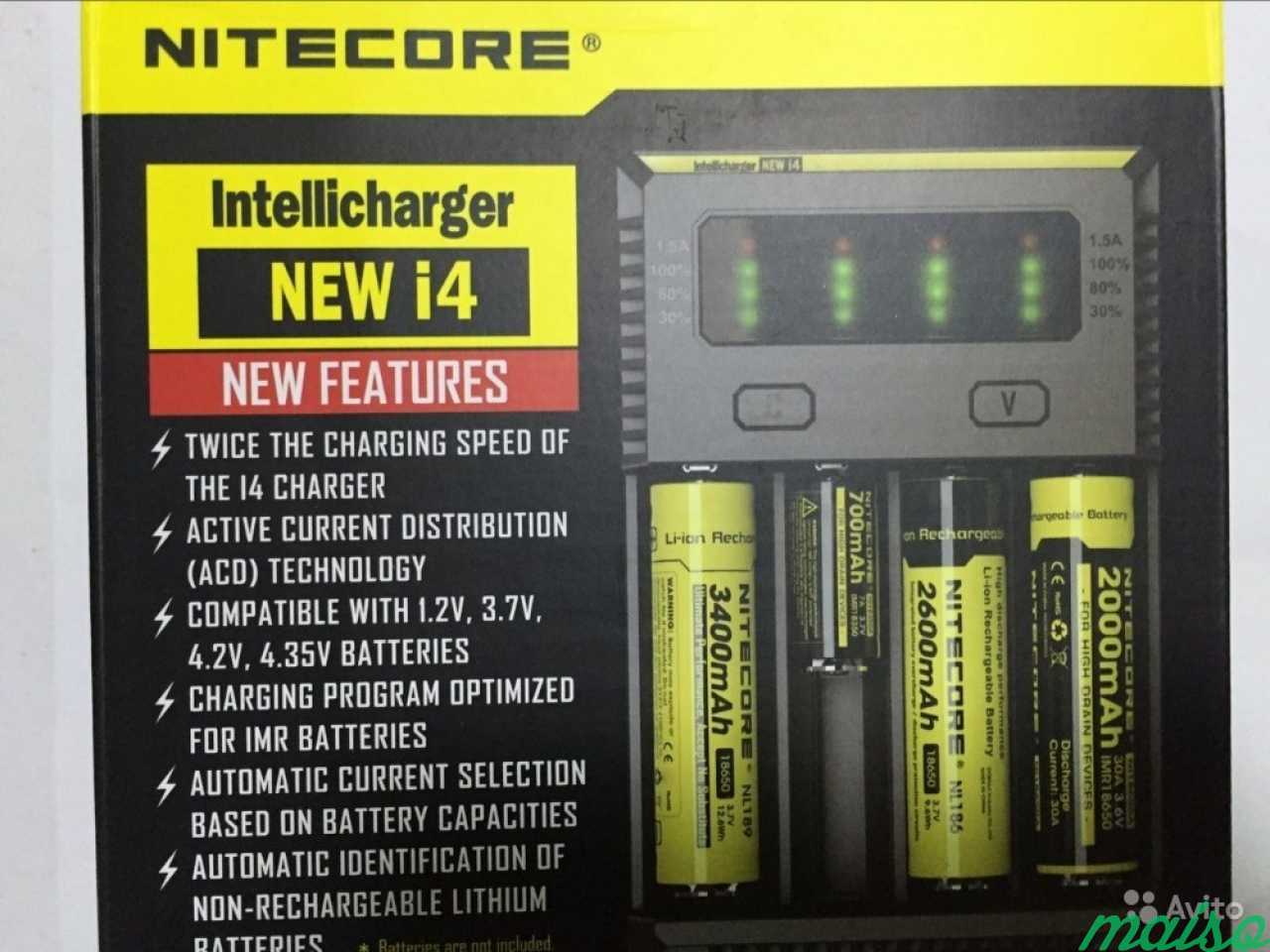 Новые Nitecore new i4 i2 зарядки для батарей ориг в Санкт-Петербурге. Фото 1