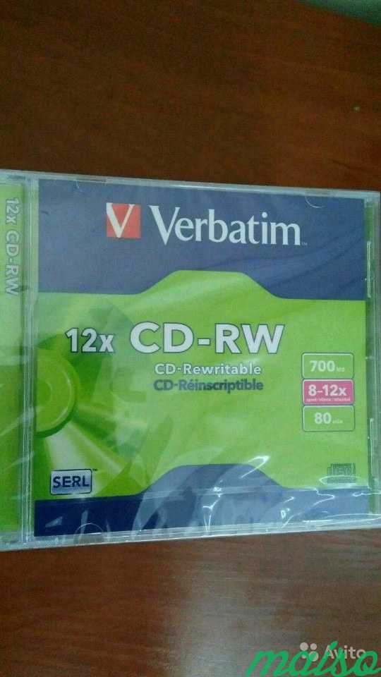 Verbatim Диск CD-RW 700Mb 8-12x Slim case10 штук в Санкт-Петербурге. Фото 1