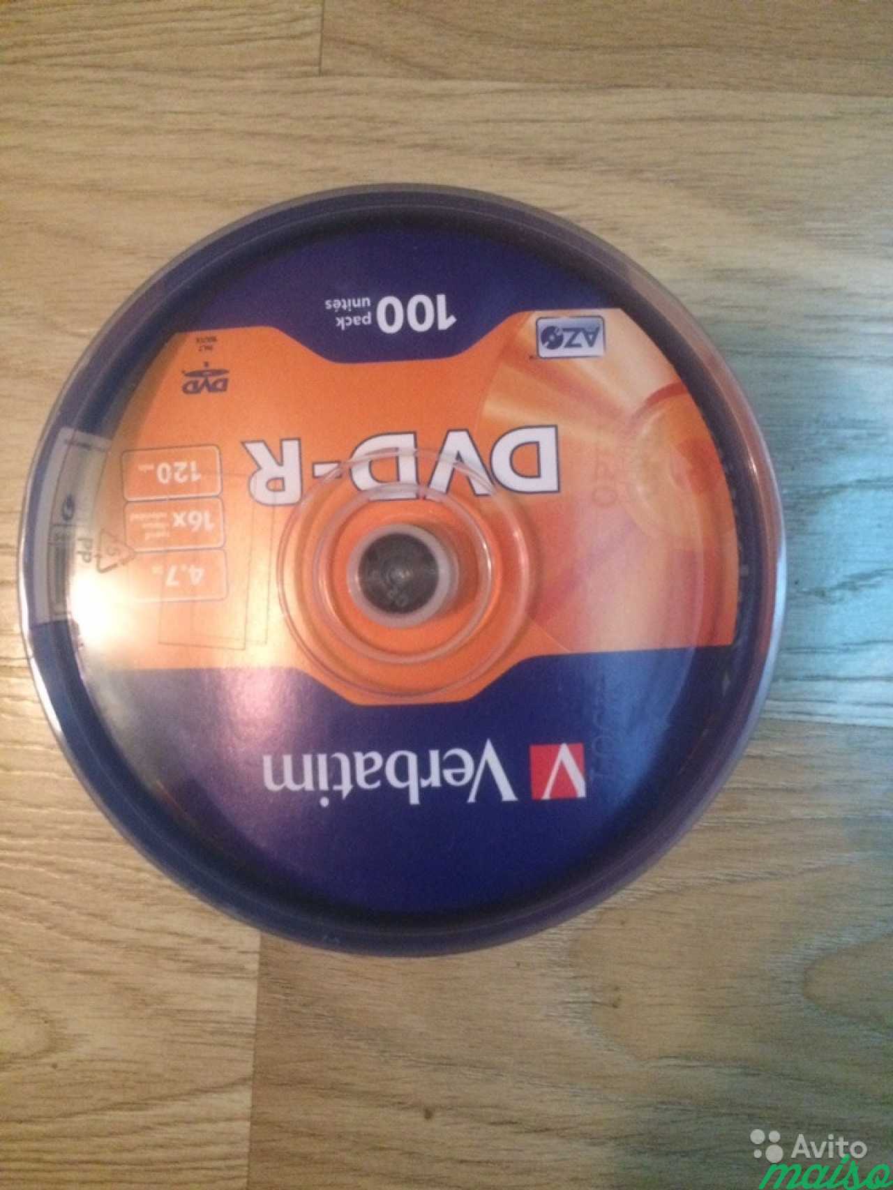 Оптические диски Verbatim DVD-R 100 штук в Санкт-Петербурге. Фото 3