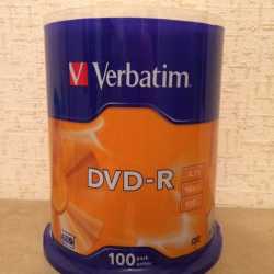 Диски verbatim DVD-R 120 min 4.7Gb 100шт