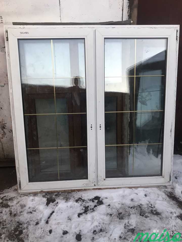 Двухстаорчатое окно пвх с раскладкой 160(в) х160(ш в Москве. Фото 1