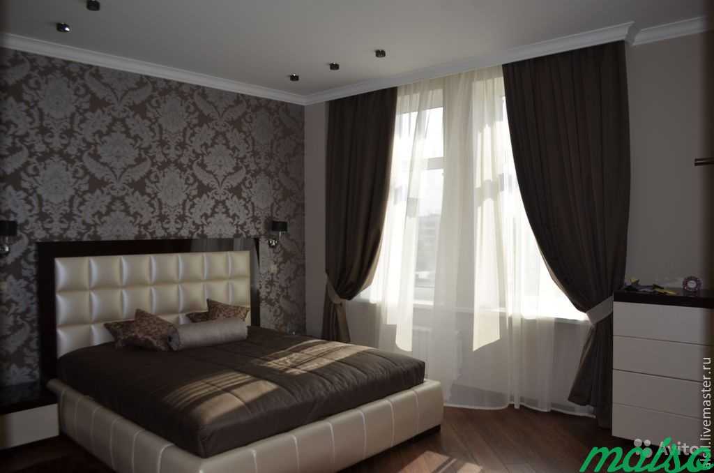 Шторы и покрывало для спальни на заказ в Москве. Фото 1