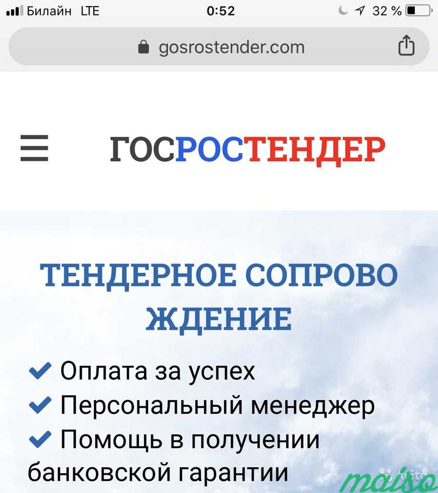 Подача заявки на тендер в Москве. Фото 1