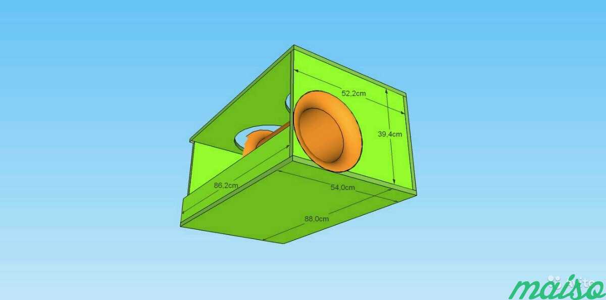 Расчет/чертеж короба для сабвуфера в Москве. Фото 7