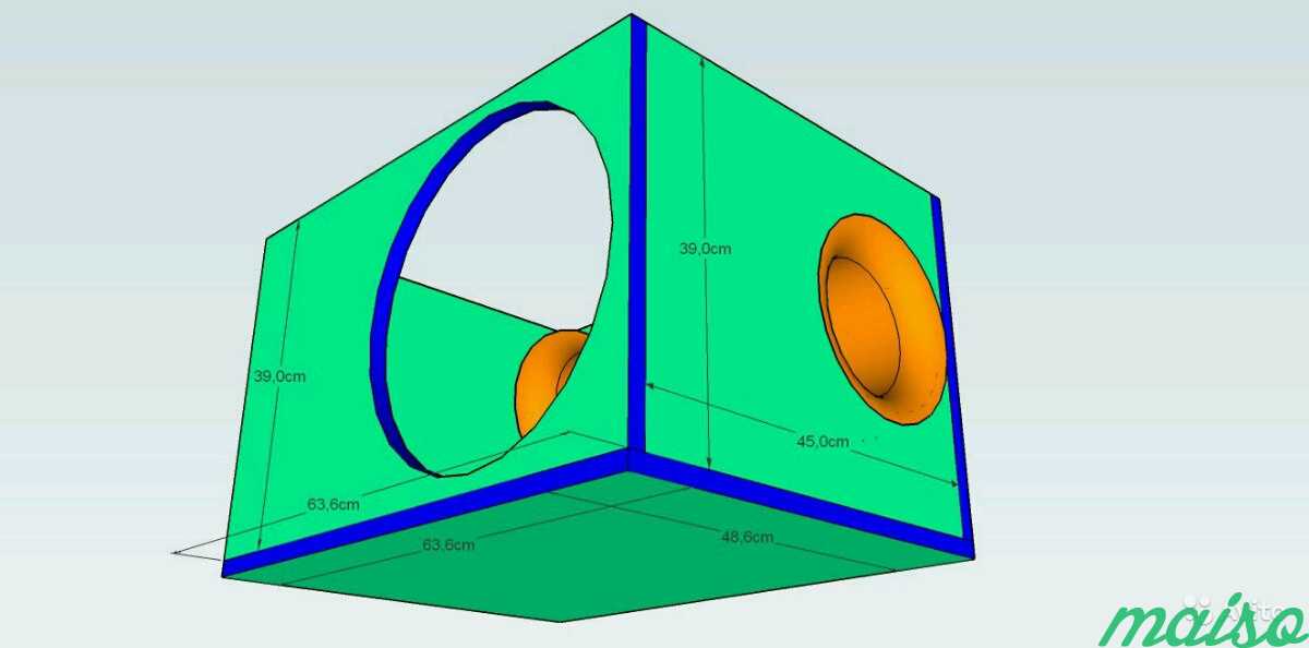 Расчет/чертеж короба для сабвуфера в Москве. Фото 6