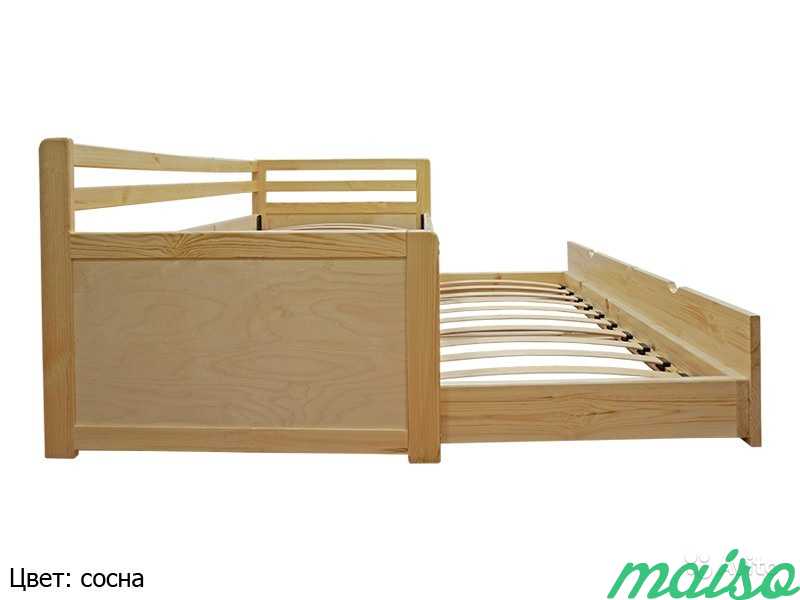 Кровать детская с выкатным спальным местом, массив в Москве. Фото 4