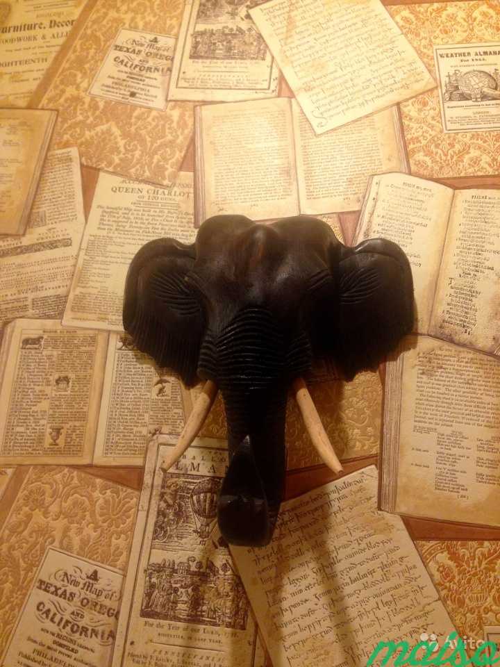 Голова слона Тайланд дерево в Москве. Фото 2