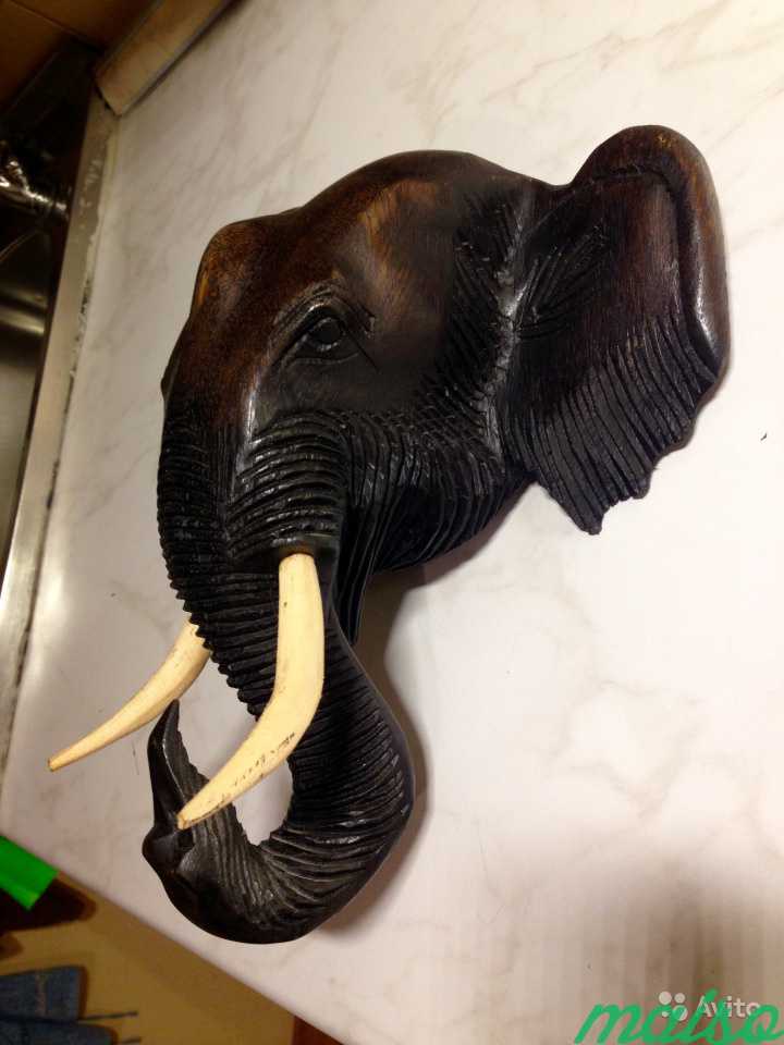 Голова слона Тайланд дерево в Москве. Фото 1