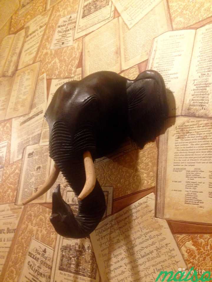 Голова слона Тайланд дерево в Москве. Фото 3