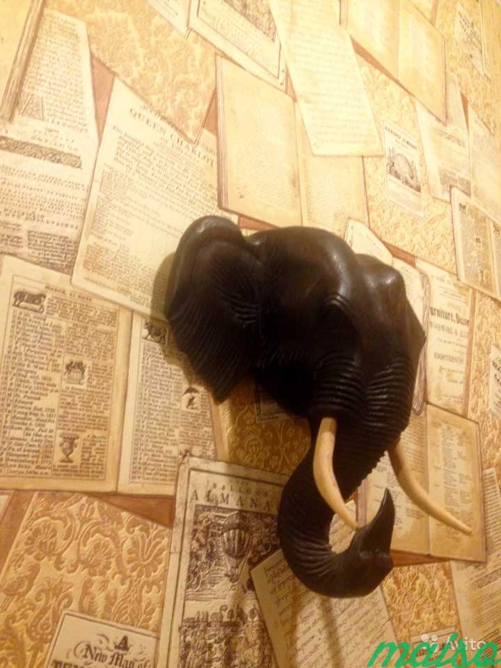 Голова слона Тайланд дерево в Москве. Фото 4
