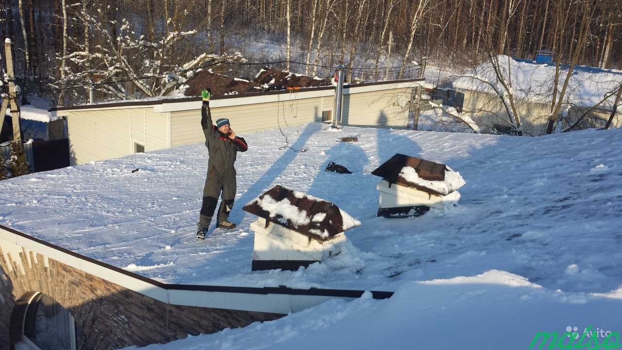 Очистка крыш от снега и сосулек, альпинисты в Москве. Фото 3