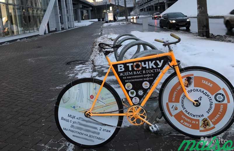Реклама на велосипедах. Велосипеды с рекламой в Москве. Фото 4