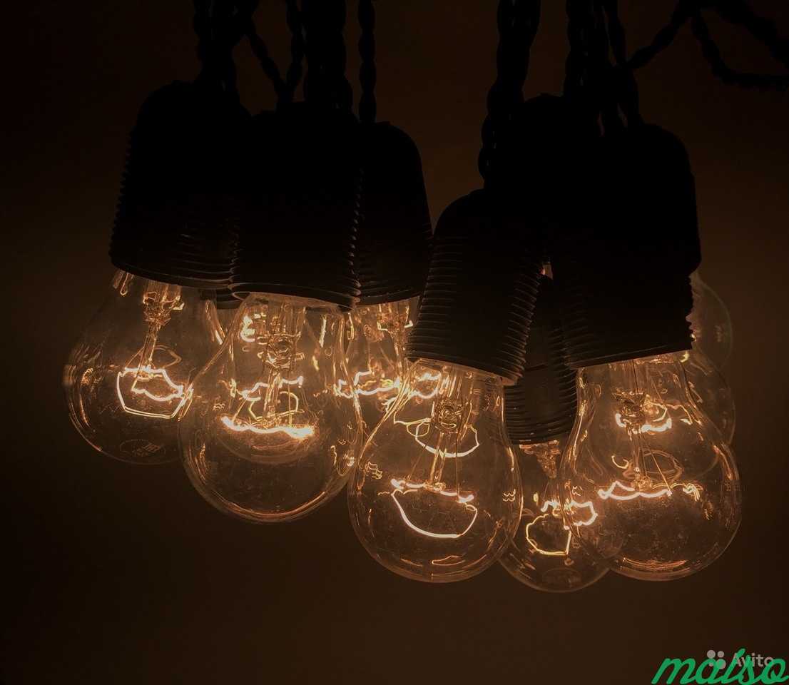 Ретро гирлянда с лампами накаливания в Москве. Фото 6