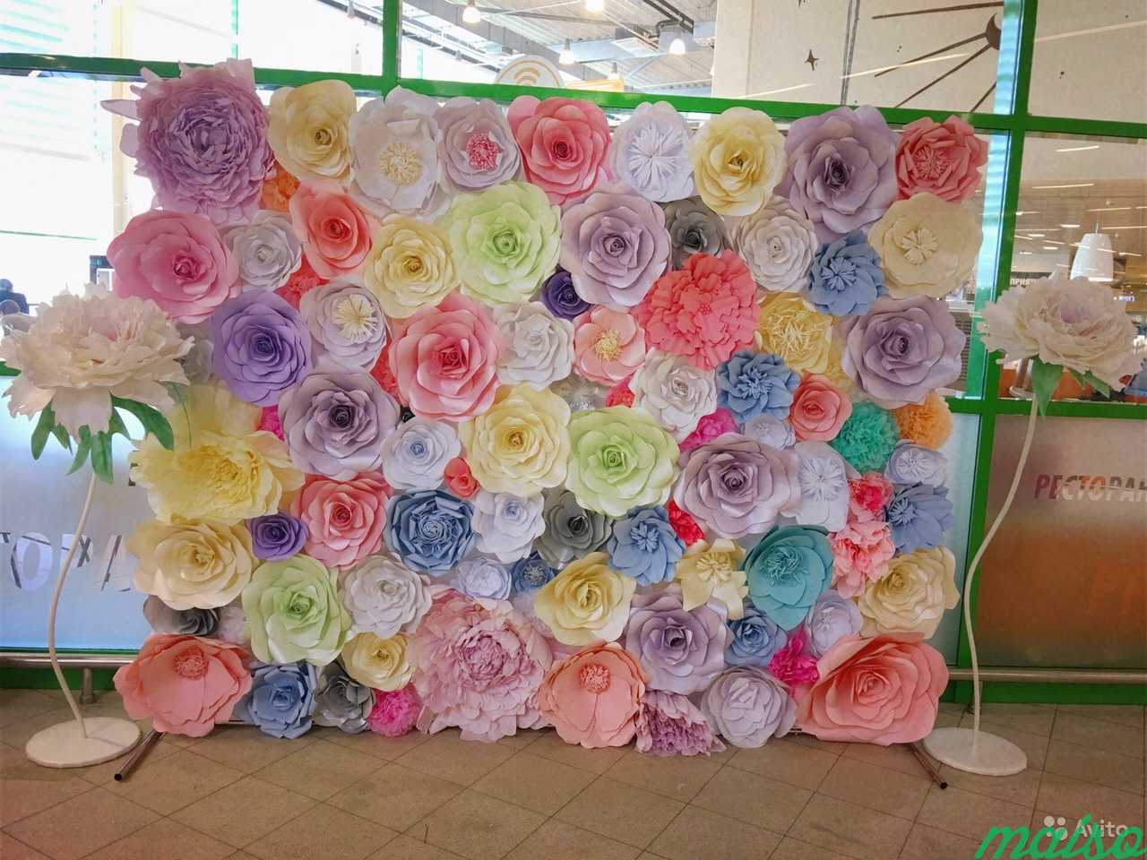 Фотозона из цветов, цветочная стена в Москве. Фото 8