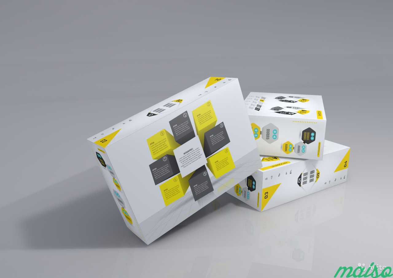 Создание 3D модели реалистичных коробок в Москве. Фото 1