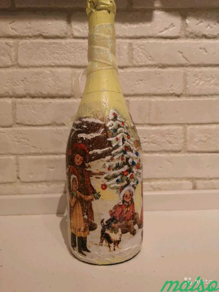 Декупаж, декорирование, оформление бутылок в Москве. Фото 4