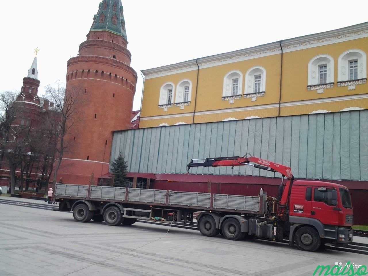 Услуги манипулятора на базе 12 м. кузова-длинномер в Москве. Фото 1