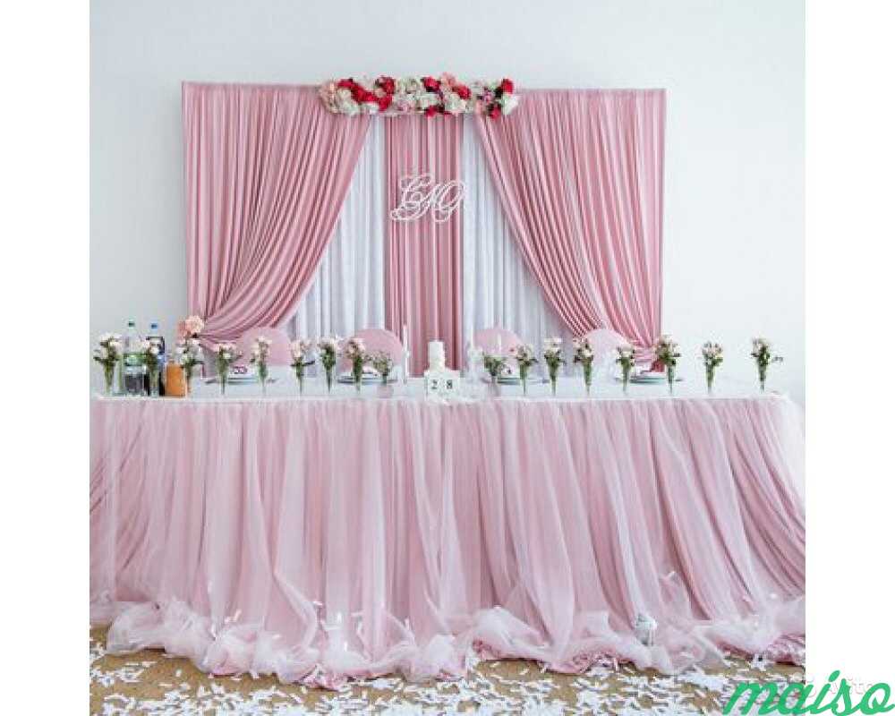 Президиум на свадьбу в розовом цвете