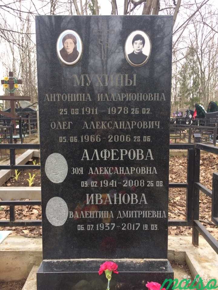 Гравировка надписи на памятнике на кладбище в Москве. Фото 5