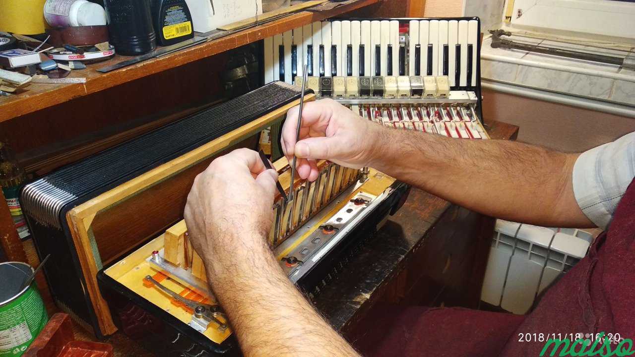 Настройка, ремонт аккордеона баяна гармонь в Москве. Фото 1