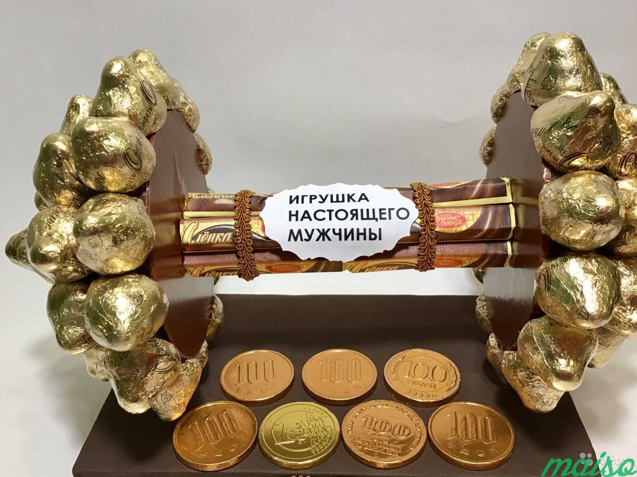 Подарок,презент из конфет.Гантеля в Москве. Фото 1
