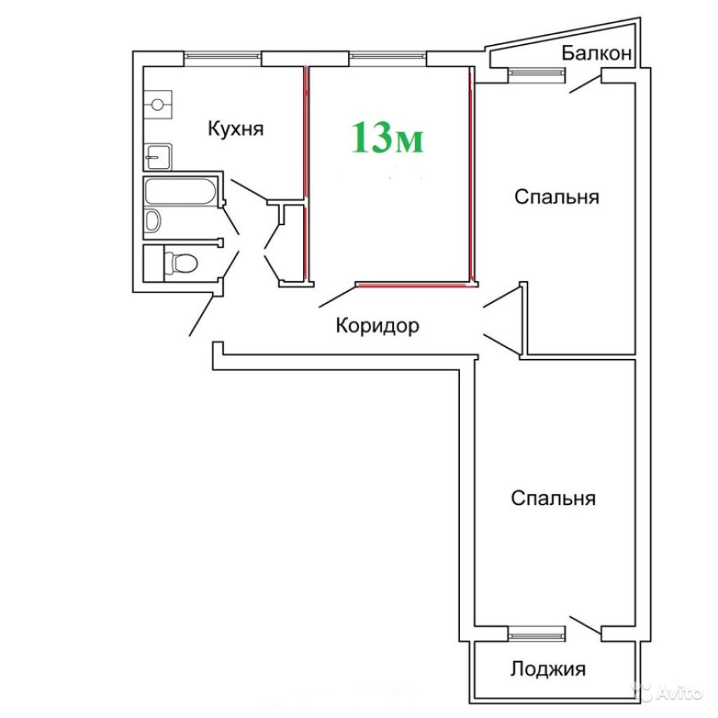 Продам комнату Комната 13 м² в 3-к квартире на 8 этаже 9-этажного панельного дома в Москве. Фото 1