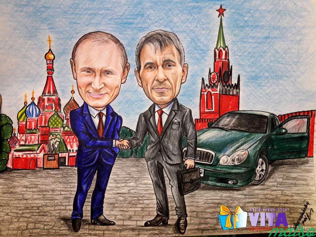 Путин цветными карандашами