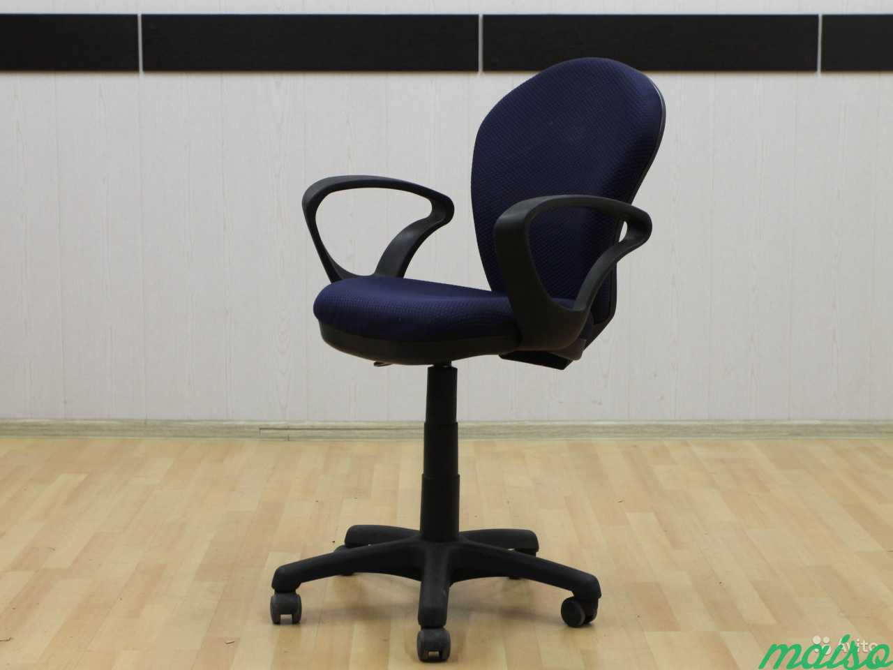 Кресло для сотрудника Синее Ткань (Арт. 0120н-2303 в Москве. Фото 2