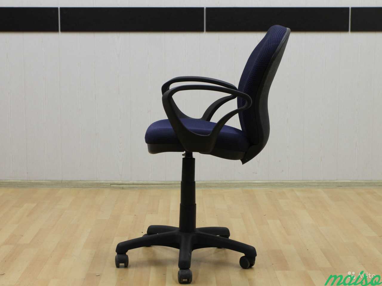 Кресло для сотрудника Синее Ткань (Арт. 0120н-2303 в Москве. Фото 3