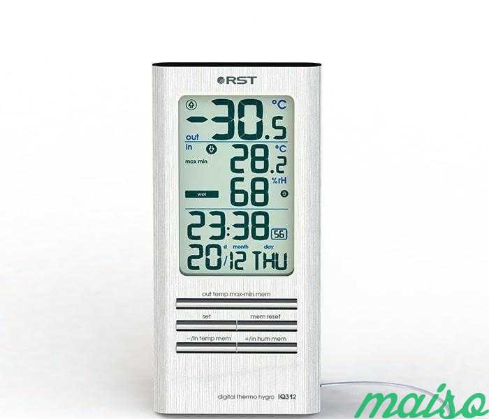Цифровой термометр-гигрометр IQ312 aluminium в Москве. Фото 5
