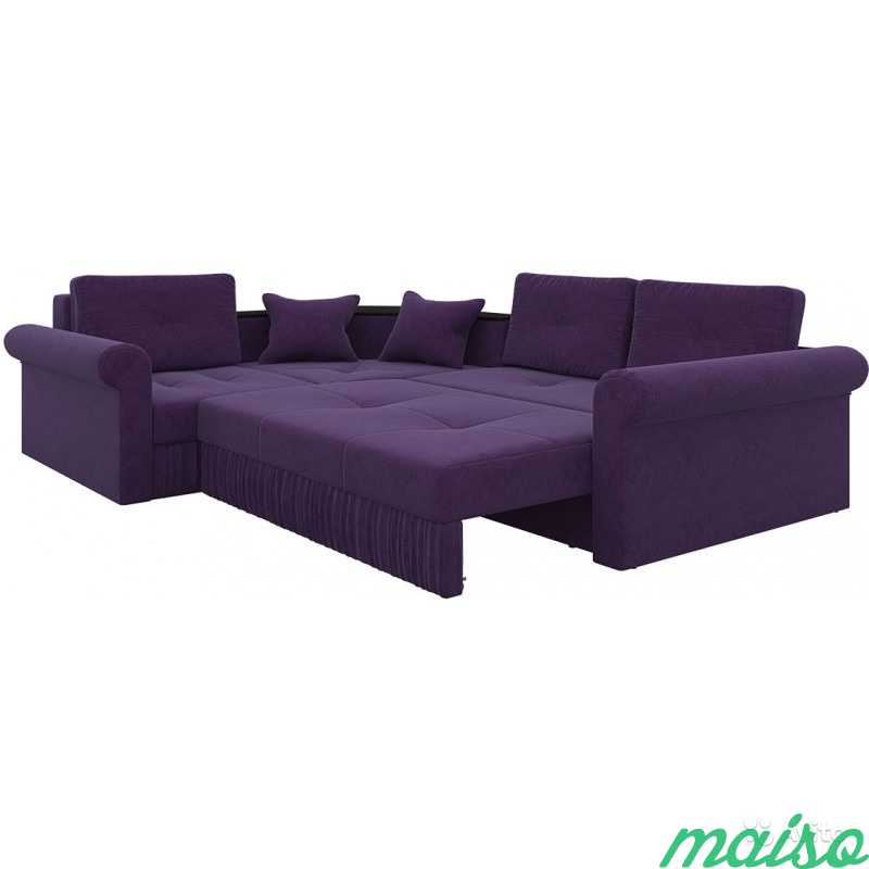 Угловой диван юта (вельвет фиолетовый) в Москве. Фото 3
