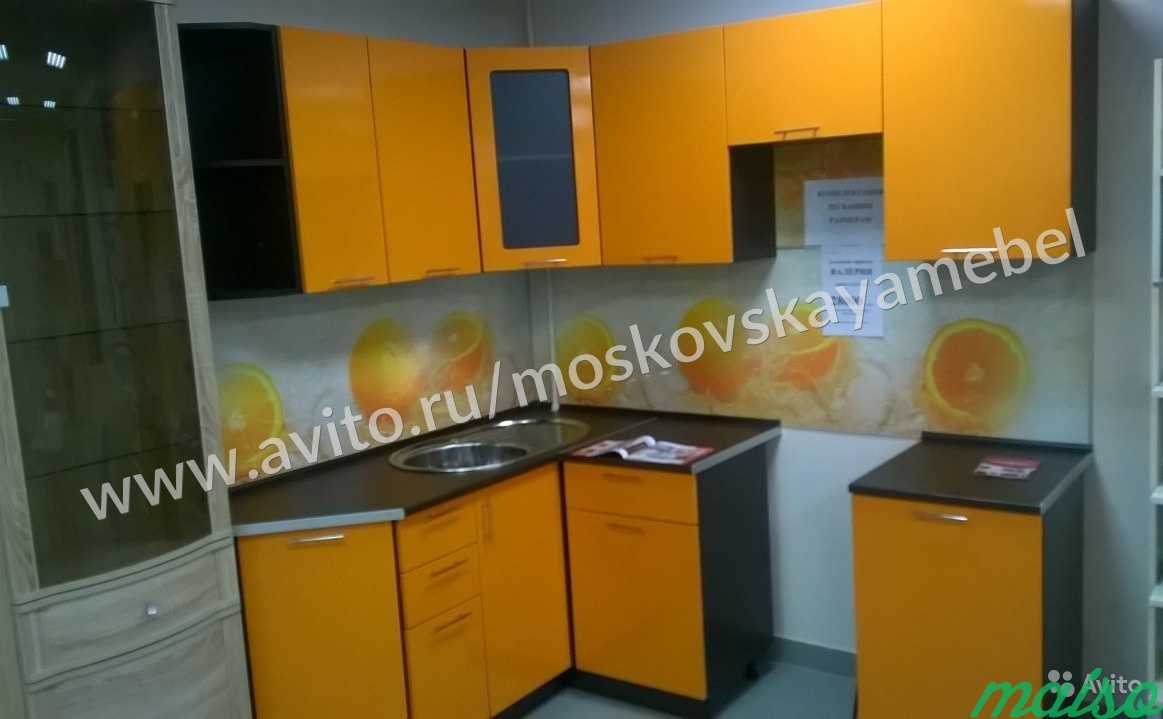 Кухня 1.6x2.1 м. Валерия-м оранжевый глянец мдф в Москве. Фото 1