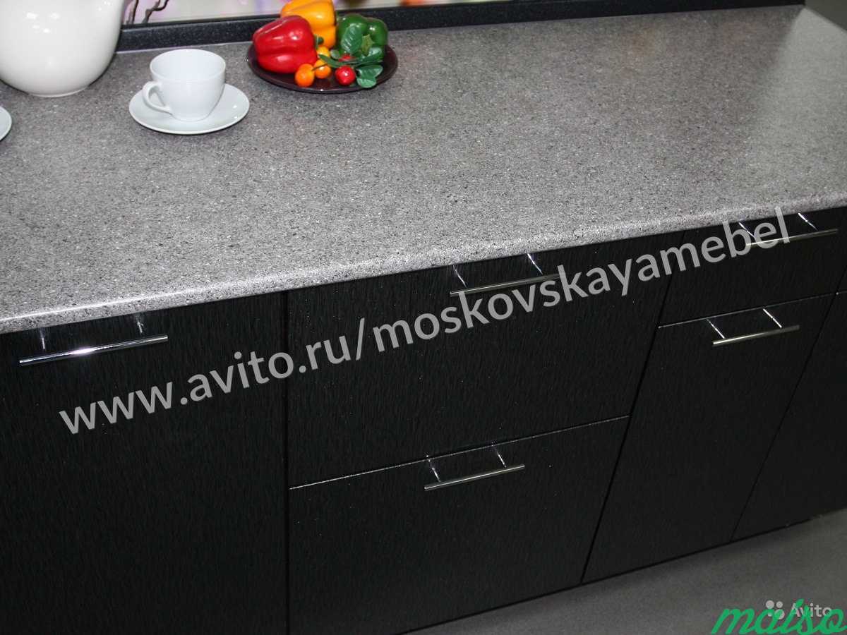 Кухня Валерия-м серый + черный металлик дождь в Москве. Фото 6