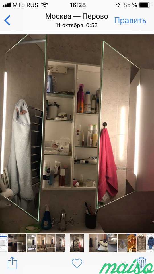 Навесной шкаф Икея в ванную в Москве. Фото 4