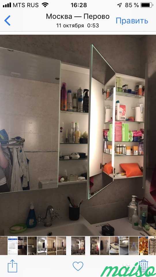 Навесной шкаф Икея в ванную в Москве. Фото 3