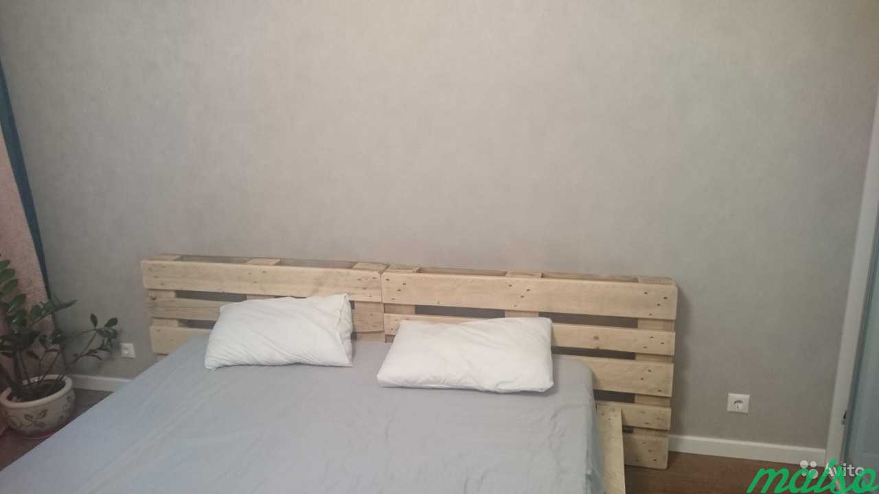 Кровать из палет в Москве. Фото 2