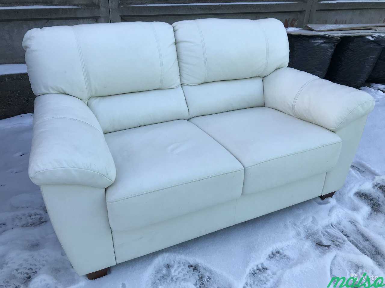 Кожаный диван белого цвета, Финский в Москве. Фото 1