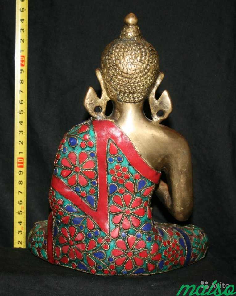 Будда Амогасидхи бронза эмаль камни Ганеша Индия в Москве. Фото 4