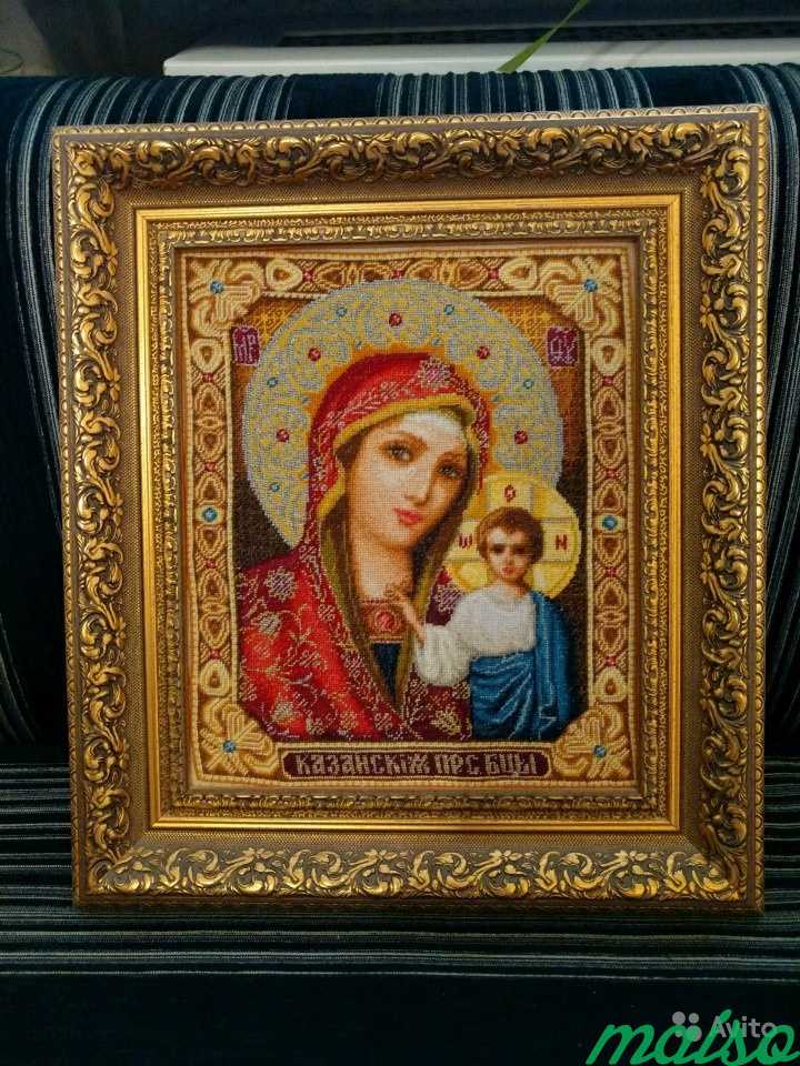 Казанская Икона Богородицы. Вышитая в Москве. Фото 1