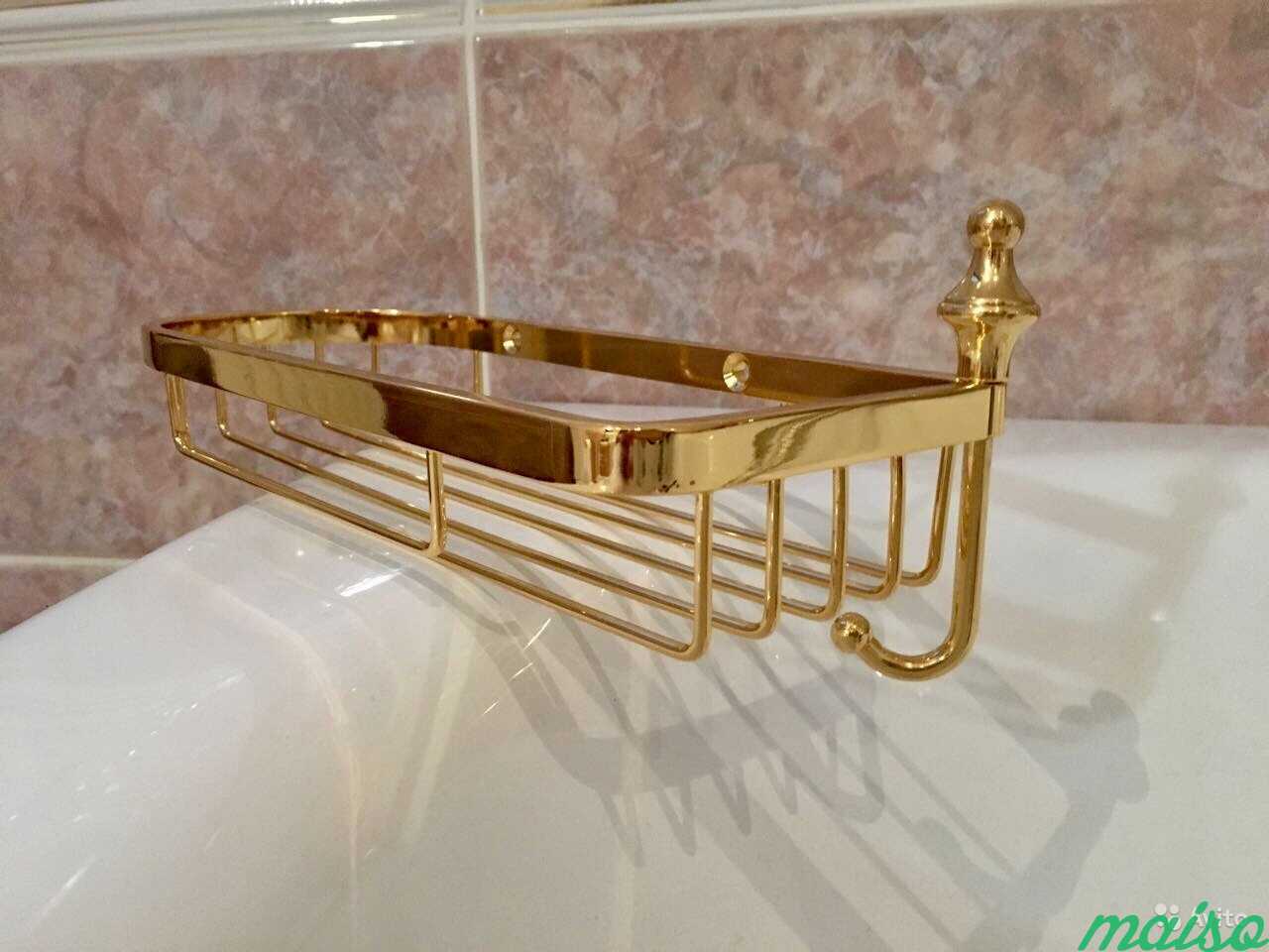 угловая полка бронза в ванную комнату