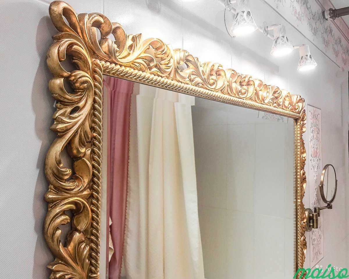 Большое зеркало в багете позолота новое красивое в Москве. Фото 2
