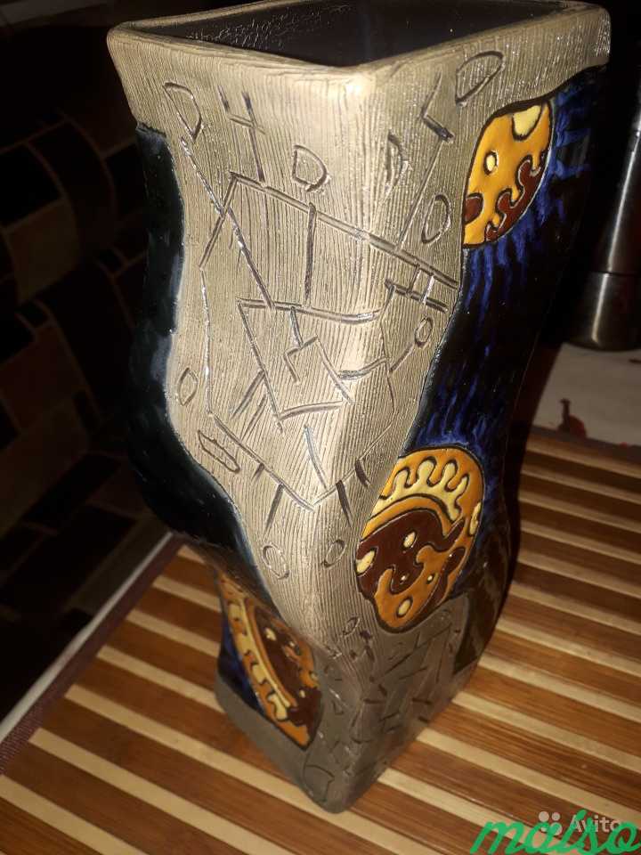 Ваза авторская керамика с эмалью ручной работы в Москве. Фото 3
