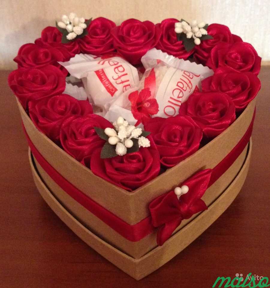 Сладкий подарок Сердце с раффаэлло и розами в Москве. Фото 1