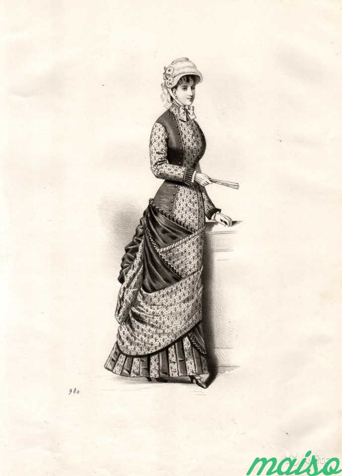 Мода Парижа, антикварная литография 1879 года в Москве. Фото 6