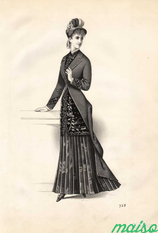 Мода Парижа, антикварная литография 1879 года в Москве. Фото 2
