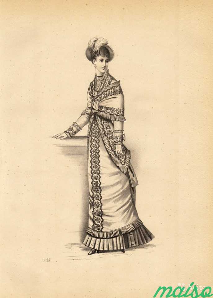 Мода Парижа, антикварная литография 1879 года в Москве. Фото 9