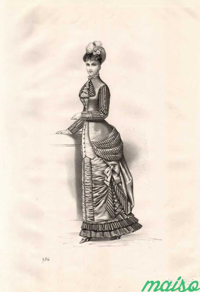 Мода Парижа, антикварная литография 1879 года в Москве. Фото 10