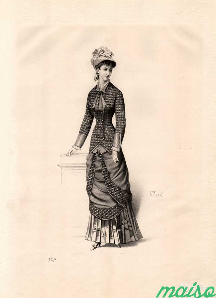 Мода Парижа, антикварная литография 1879 года в Москве. Фото 4