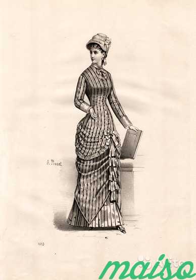 Мода Парижа, антикварная литография 1879 года в Москве. Фото 5